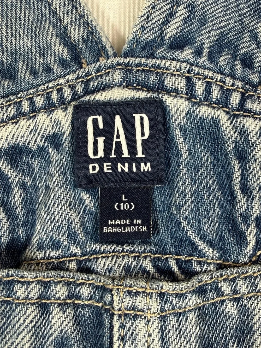 GAP Girls Light Wash Denim Overalls Size L (10) Classic Wide Leg Bib Utility